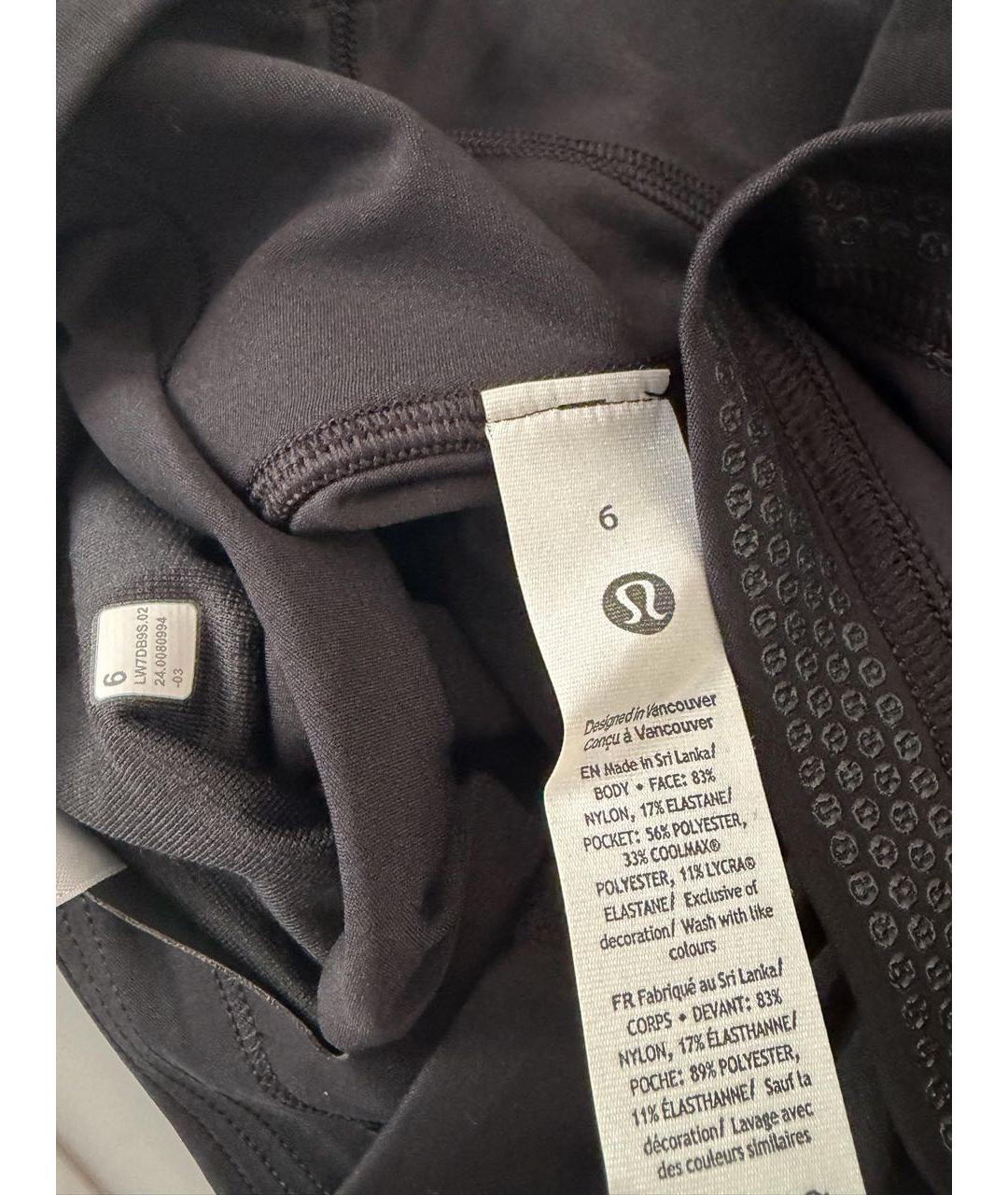 Lululemon Черные полиамидовые леггинсы и велосипедки, фото 8