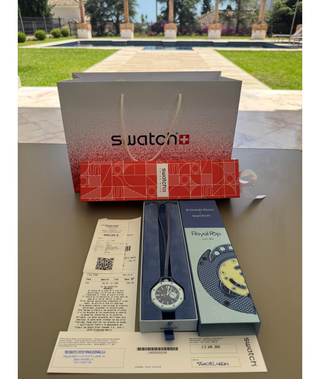 Swatch Синие керамические часы, фото 2