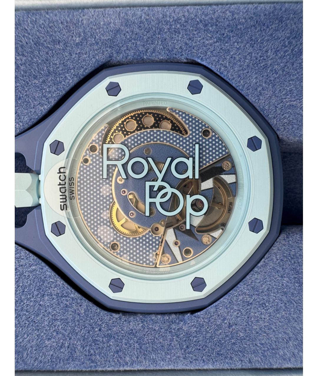 Swatch Синие керамические часы, фото 4