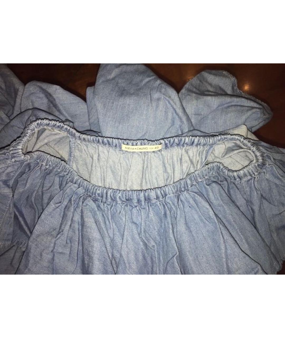 AG JEANS Синее хлопковое платье, фото 9