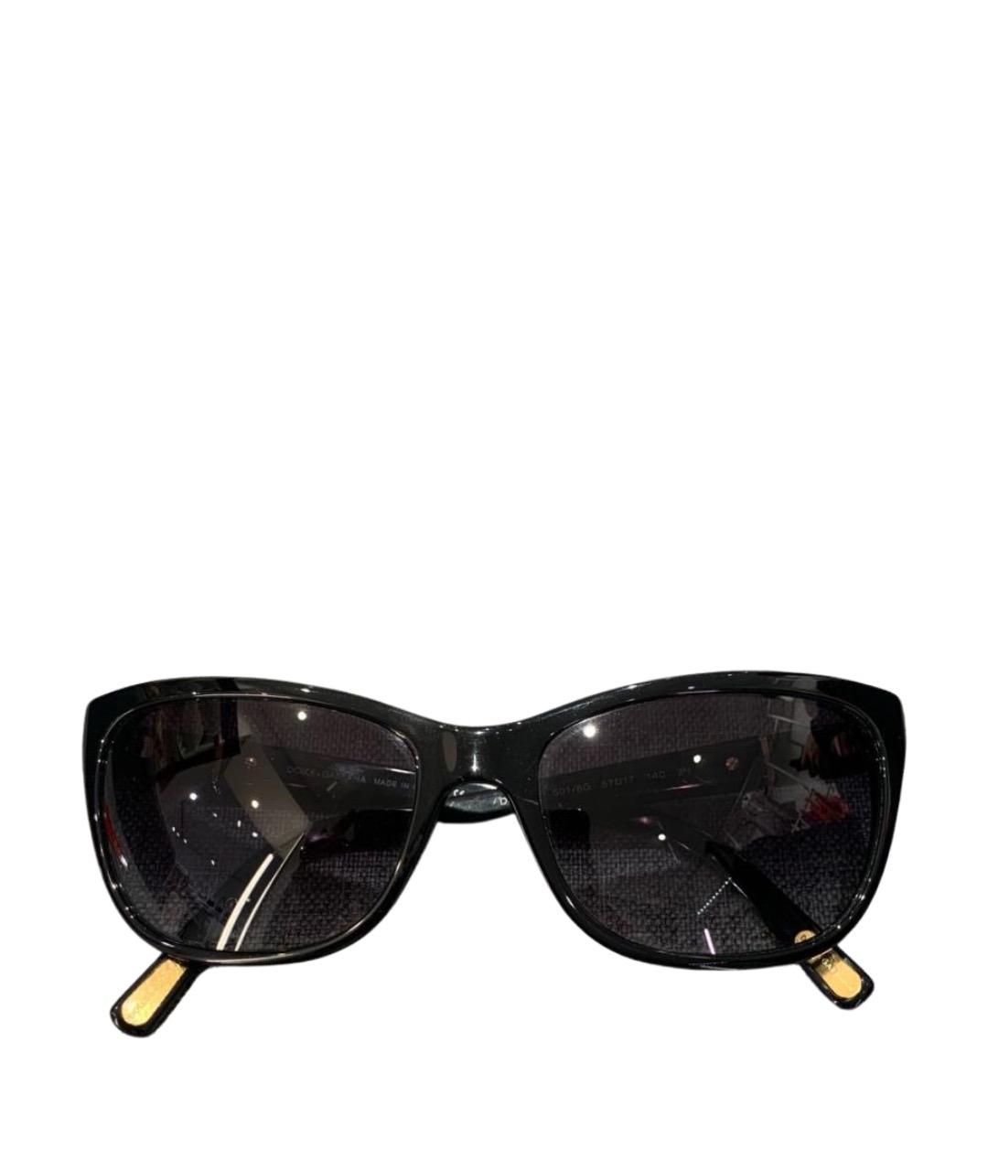 DOLCE&GABBANA Черные пластиковые солнцезащитные очки, фото 1
