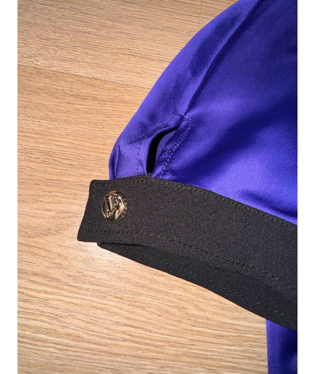 VERSACE JEANS COUTURE Фиолетовое шелковое повседневное платье, фото 3