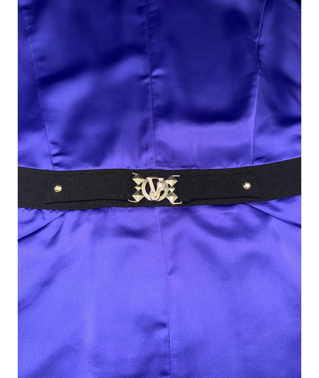 VERSACE JEANS COUTURE Фиолетовое шелковое повседневное платье, фото 2