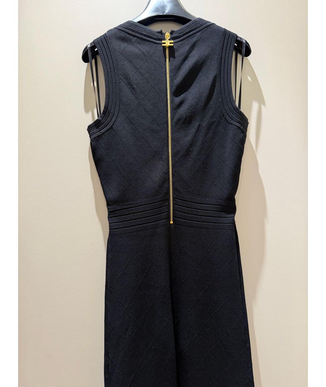 ELISABETTA FRANCHI Черное хлопковое коктейльное платье, фото 2