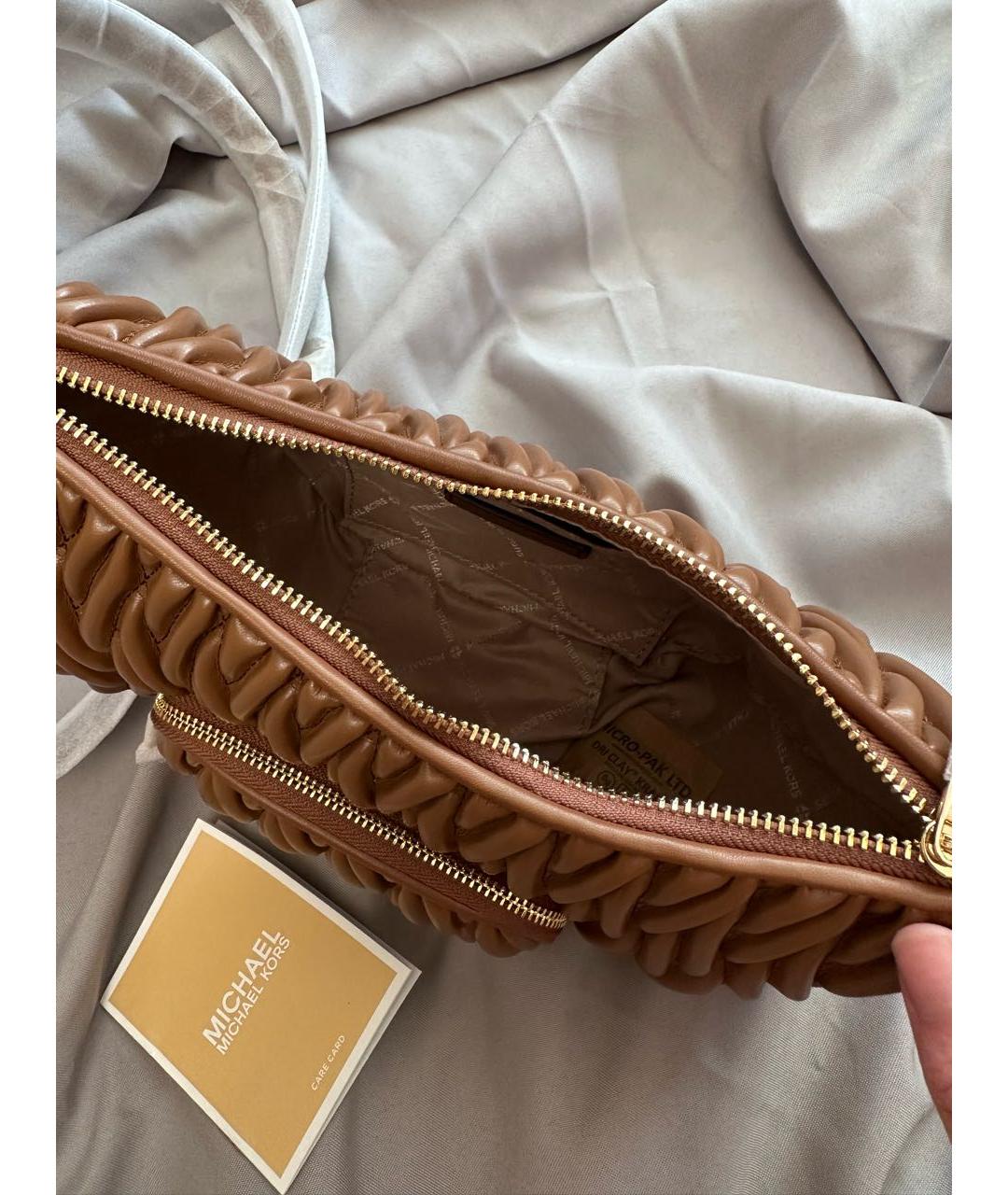 MICHAEL MICHAEL KORS Коричневая сумка через плечо из искусственной кожи, фото 8