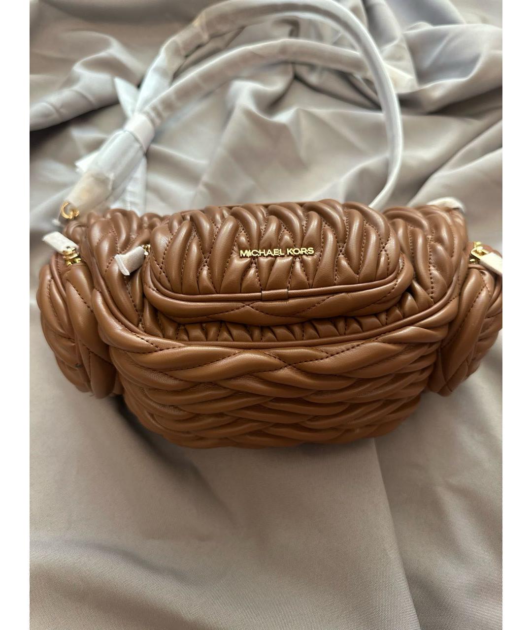 MICHAEL MICHAEL KORS Коричневая сумка через плечо из искусственной кожи, фото 5