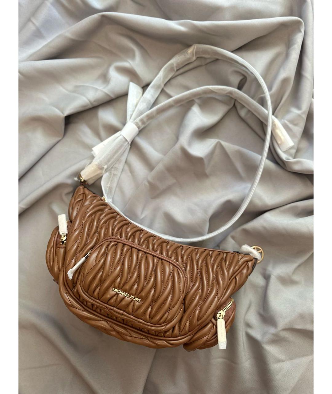 MICHAEL MICHAEL KORS Коричневая сумка через плечо из искусственной кожи, фото 2