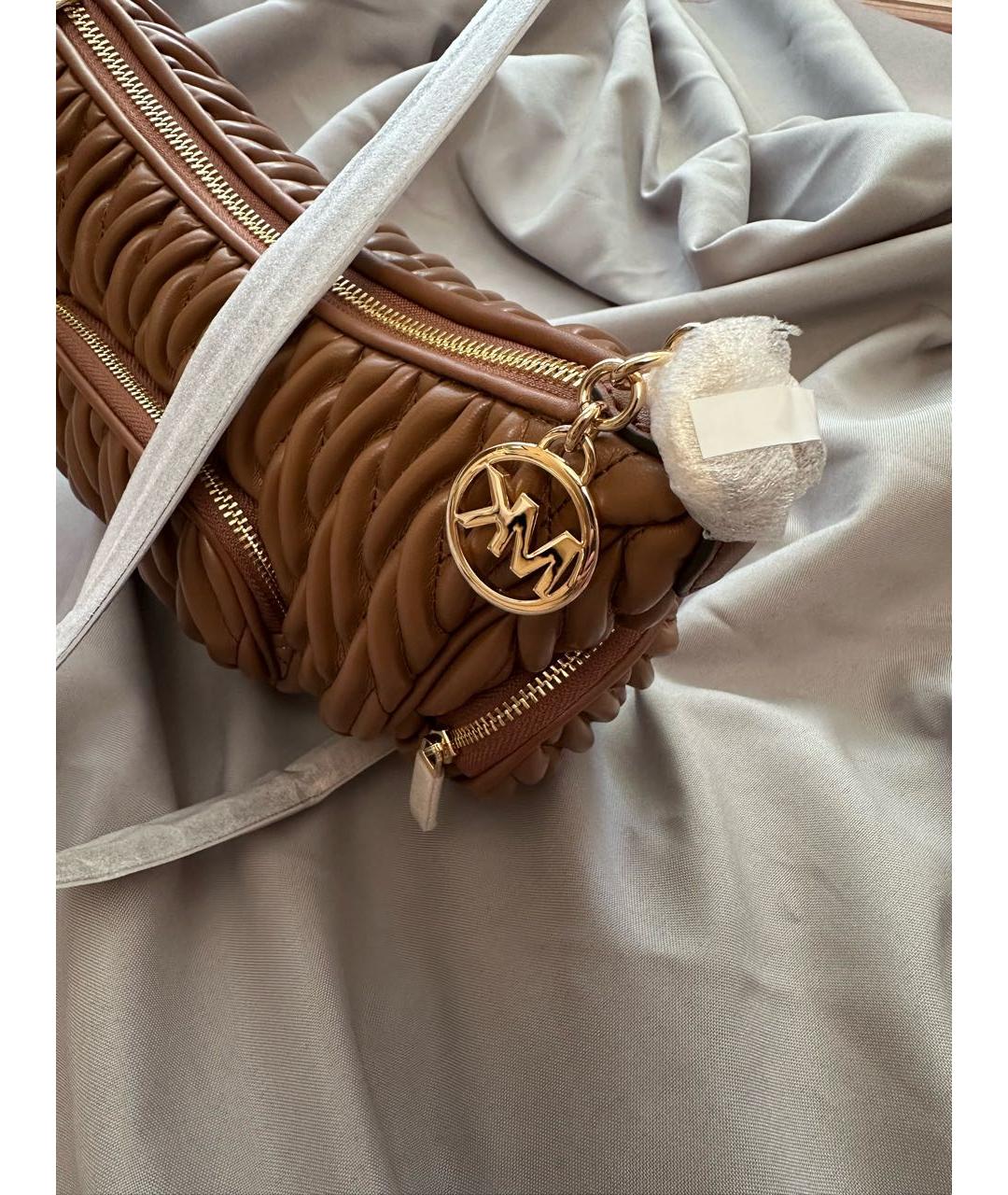 MICHAEL MICHAEL KORS Коричневая сумка через плечо из искусственной кожи, фото 6