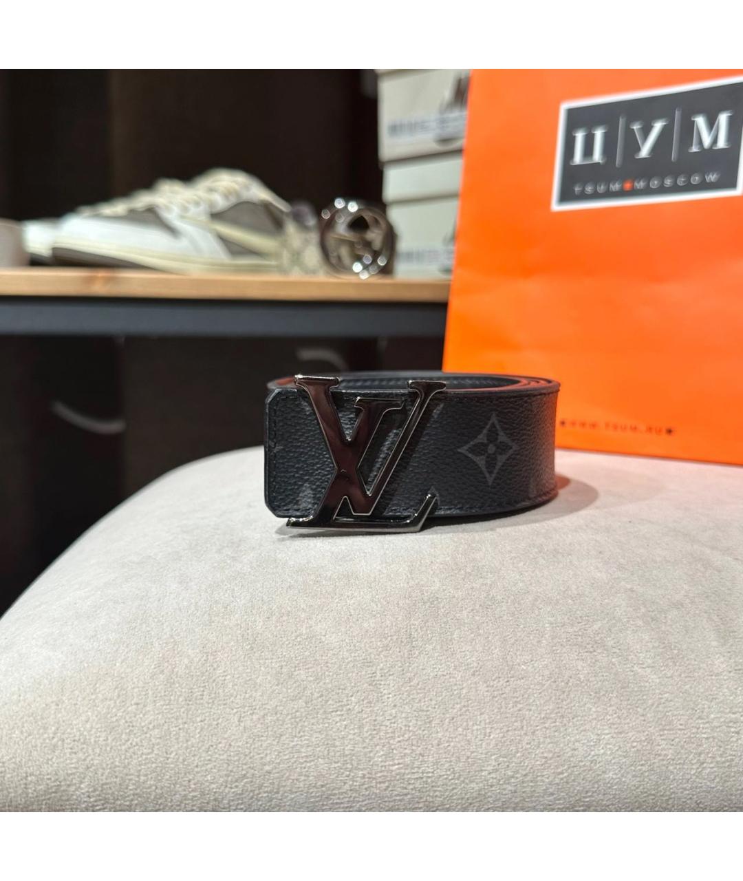 LOUIS VUITTON Черный ремень, фото 4