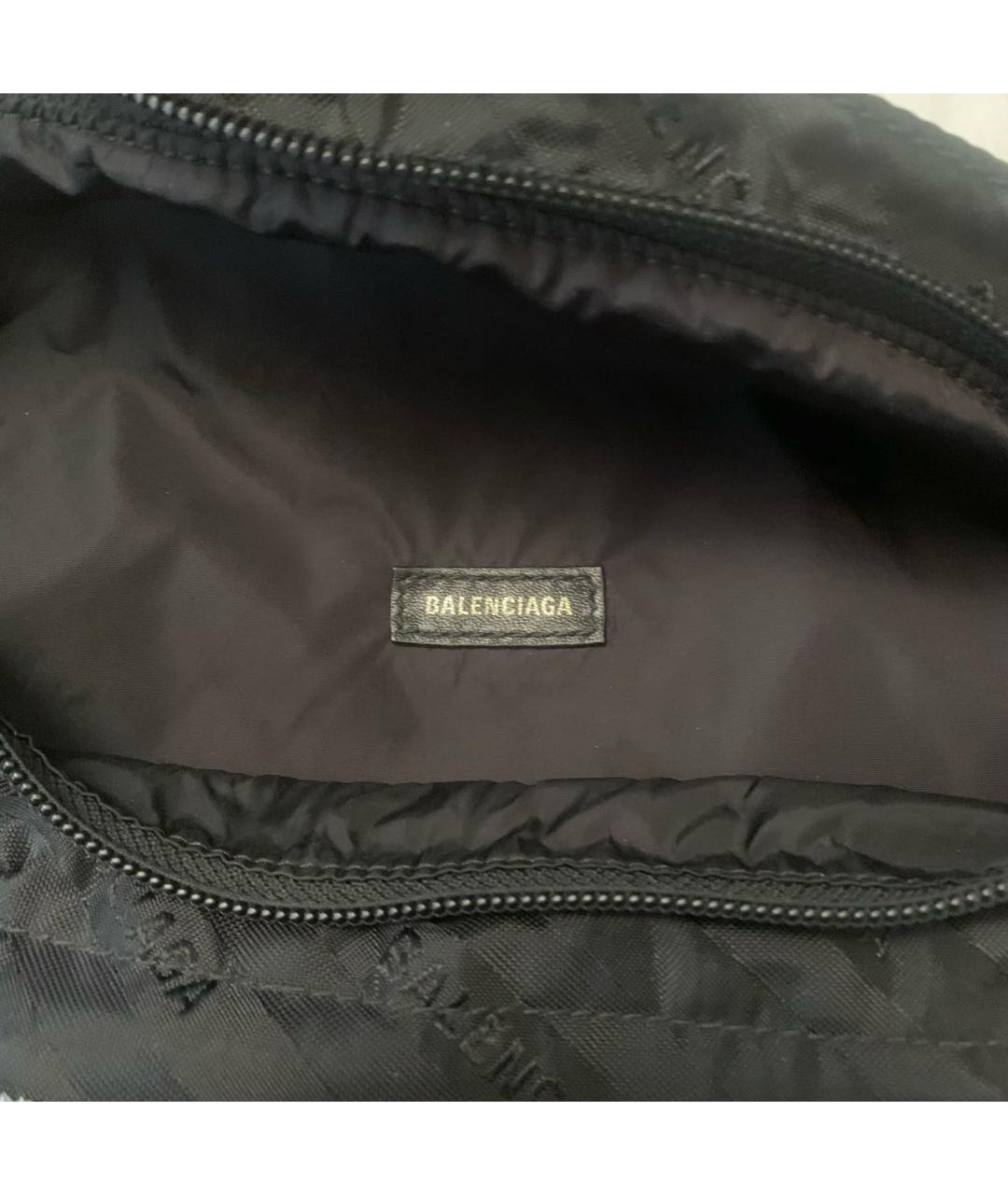 BALENCIAGA Черная жаккардовая поясная сумка, фото 4