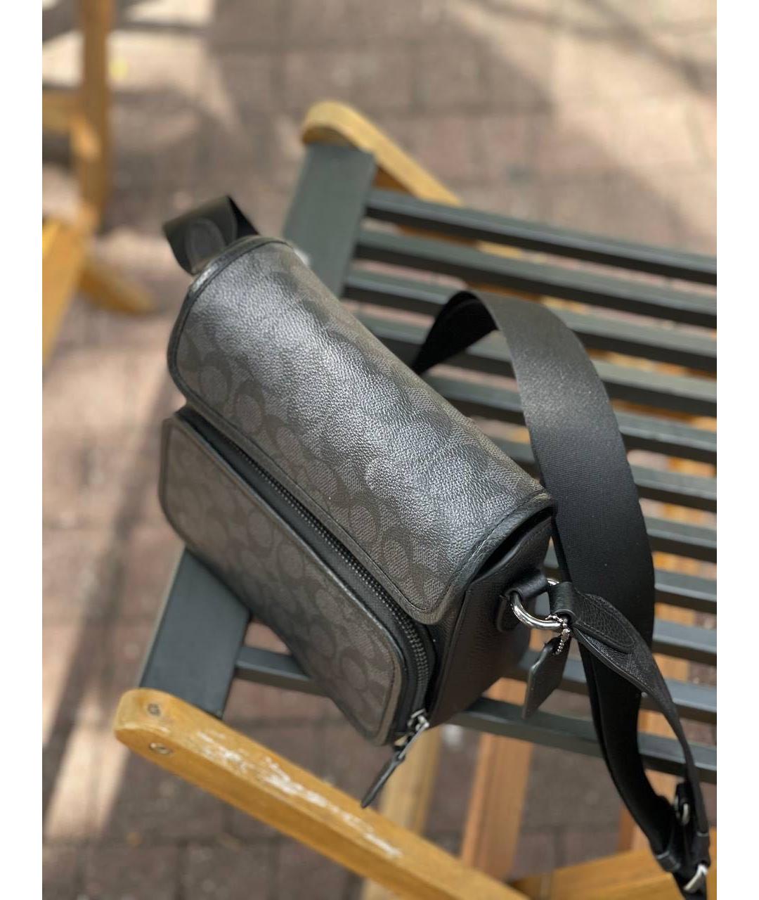 COACH Черная барсетка, фото 7