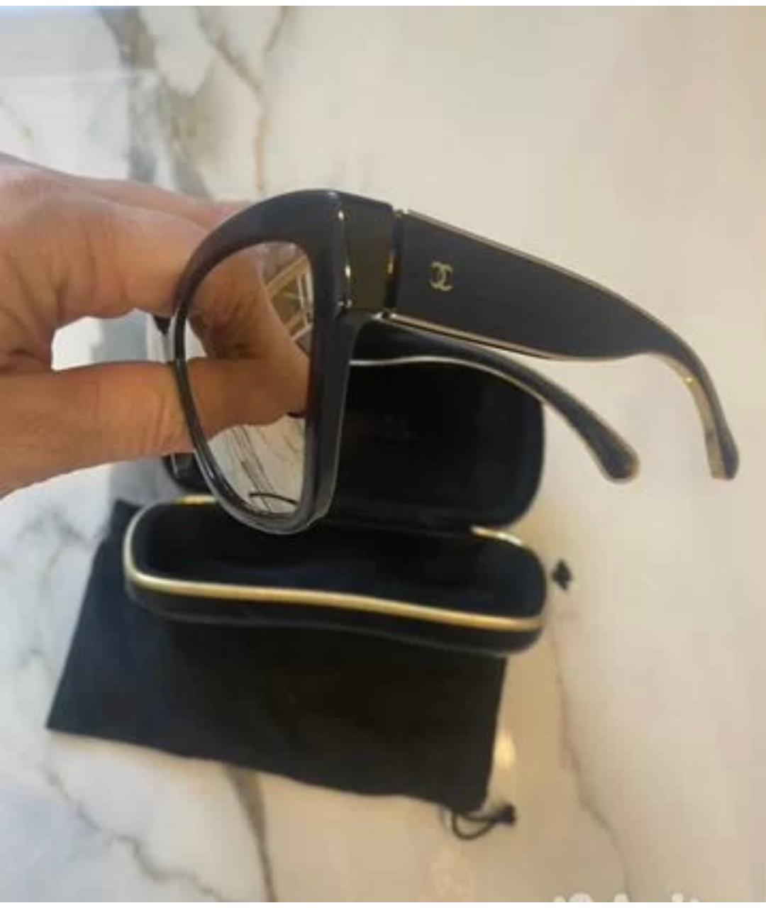 CHANEL Черные пластиковые солнцезащитные очки, фото 3