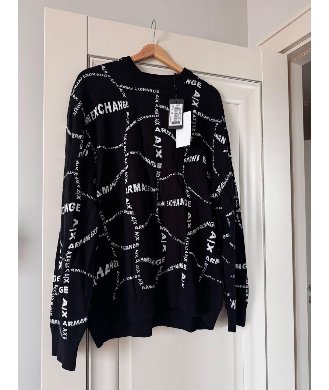 ARMANI EXCHANGE Черный хлопковый джемпер / свитер, фото 5