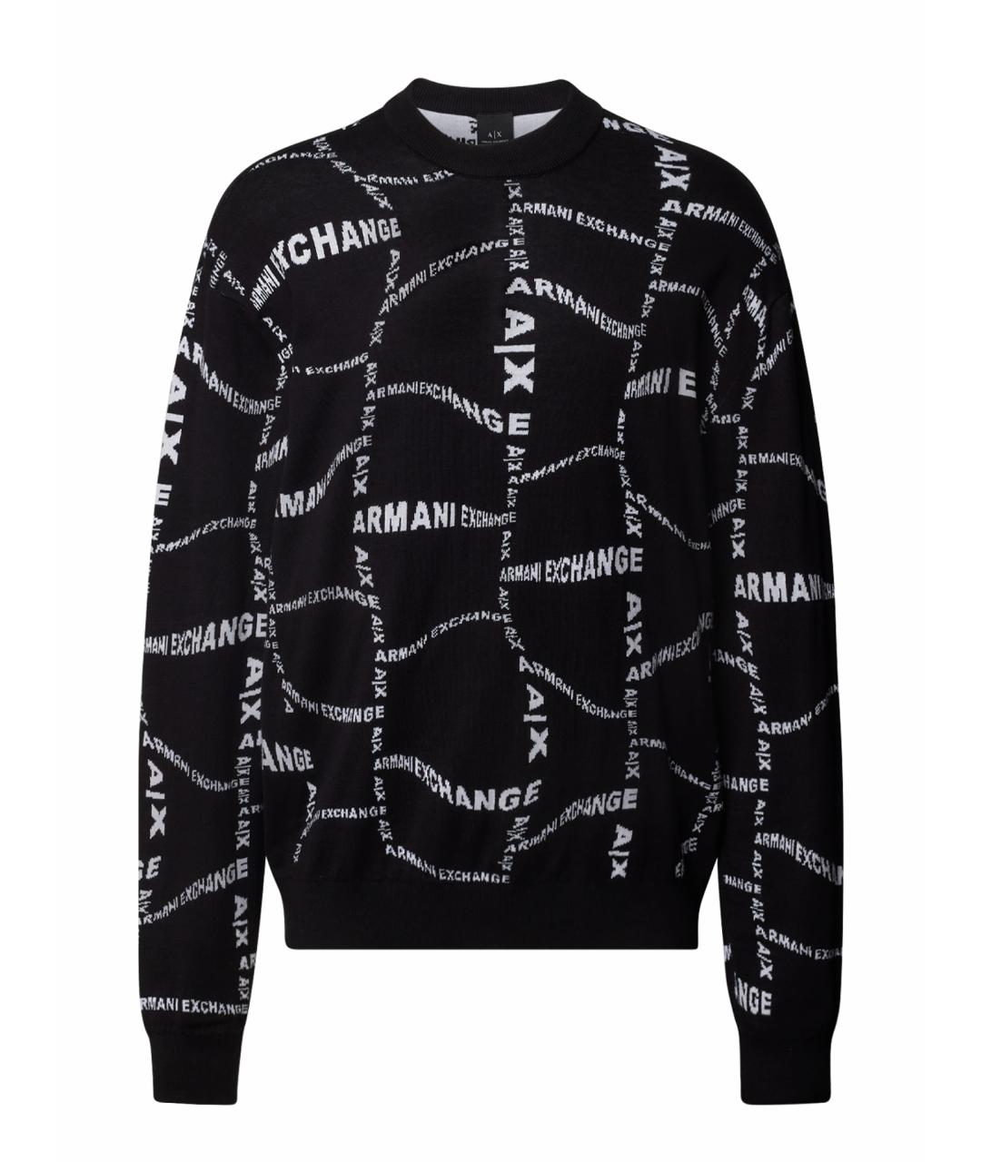 ARMANI EXCHANGE Черный хлопковый джемпер / свитер, фото 1