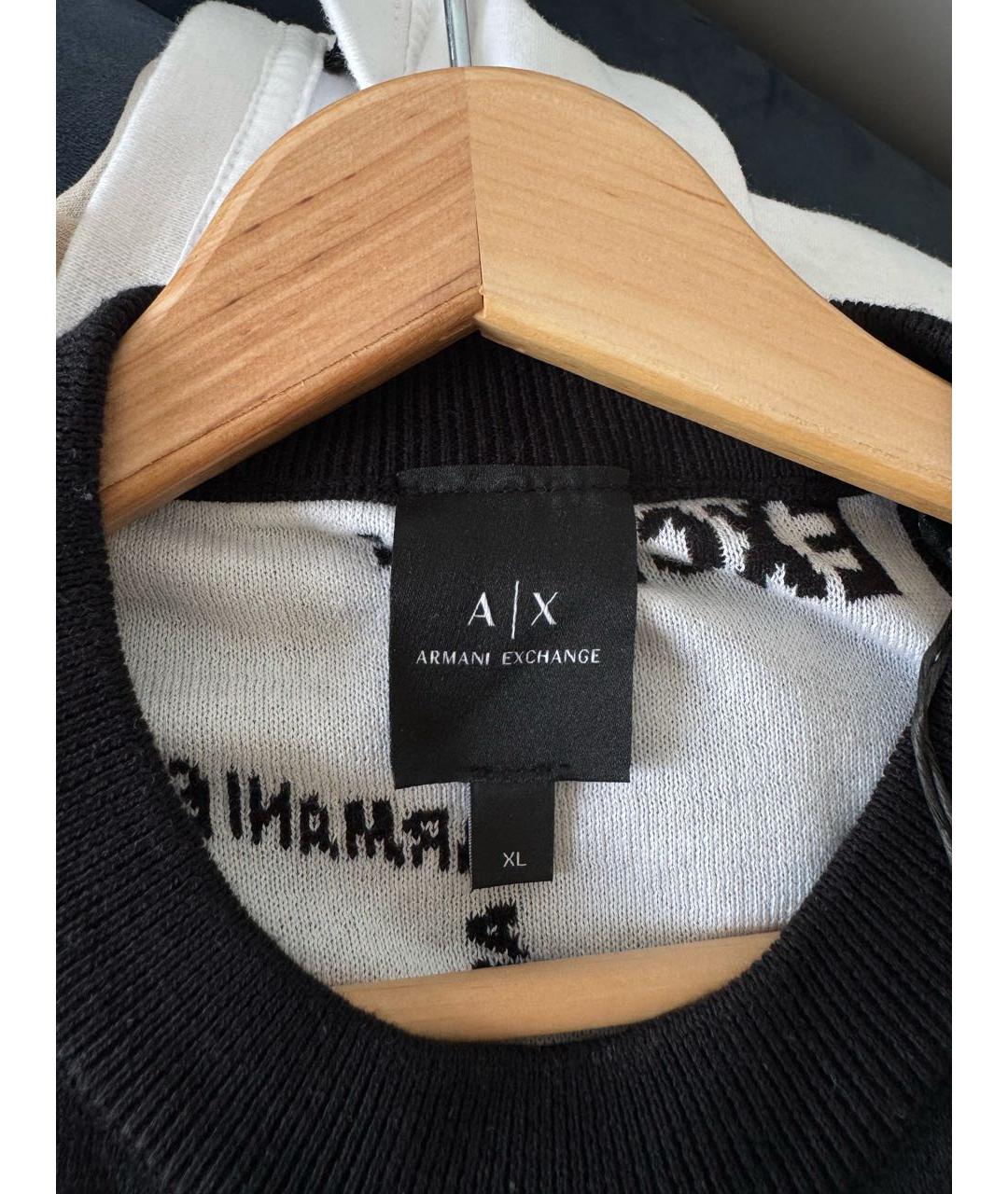 ARMANI EXCHANGE Черный хлопковый джемпер / свитер, фото 3