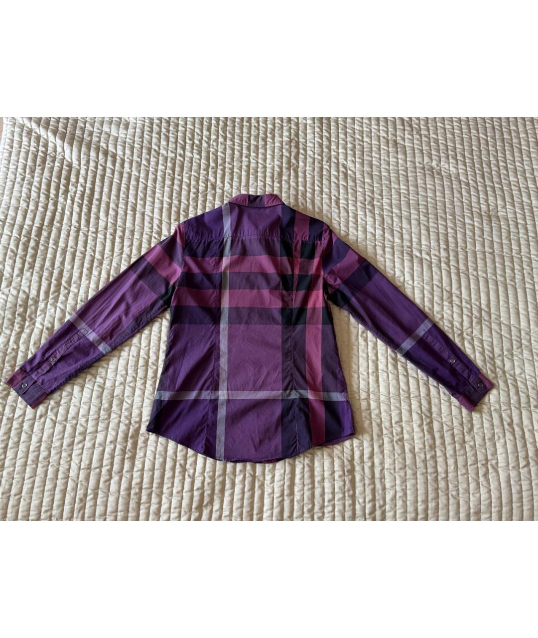 BURBERRY Фиолетовая хлопковая рубашка, фото 2