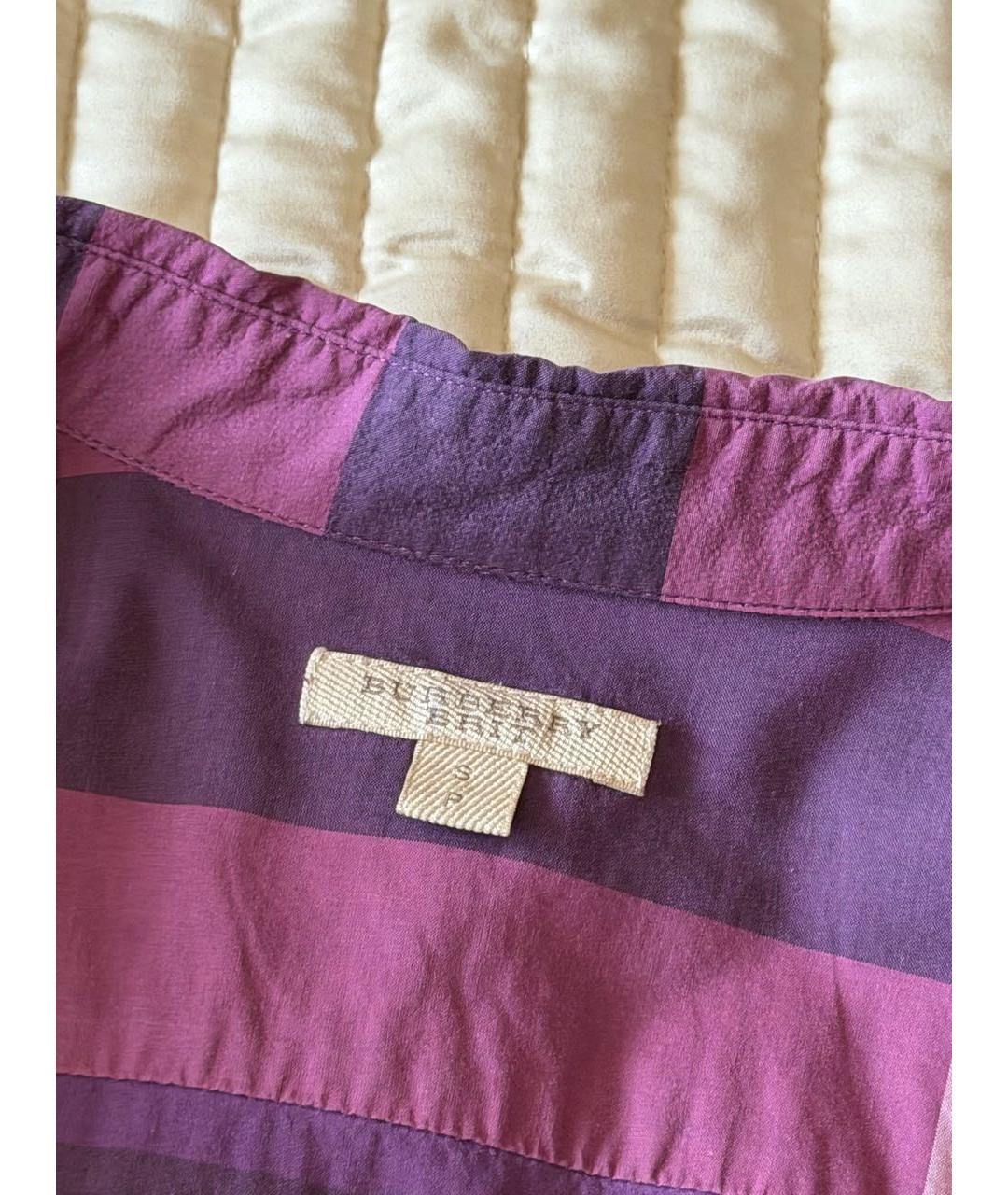 BURBERRY Фиолетовая хлопковая рубашка, фото 4