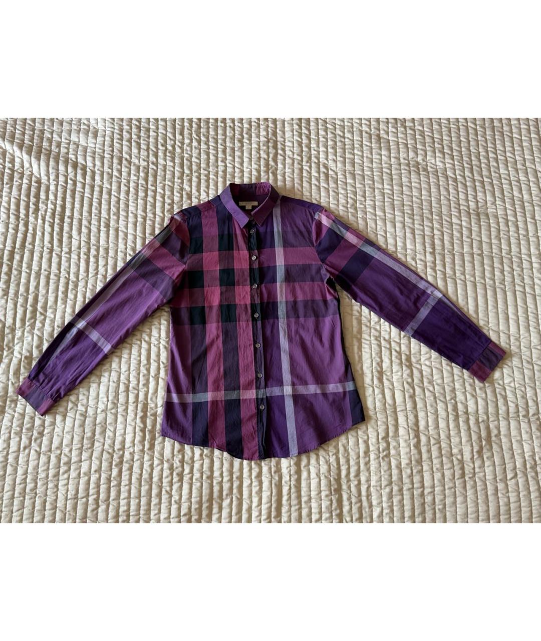 BURBERRY Фиолетовая хлопковая рубашка, фото 8