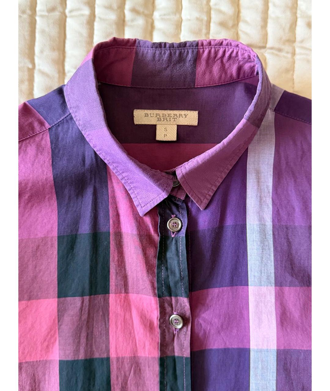 BURBERRY Фиолетовая хлопковая рубашка, фото 3