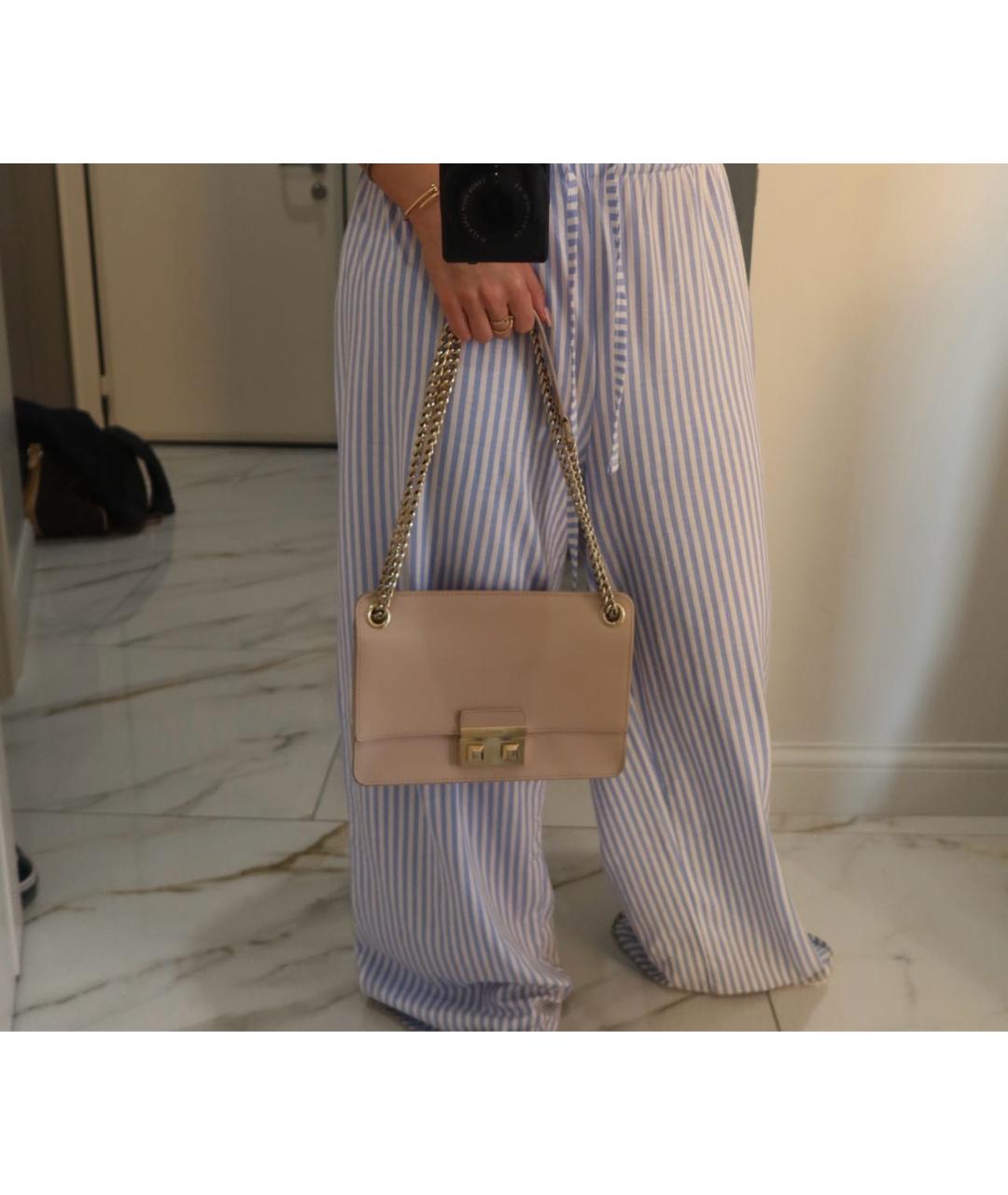 FURLA Бежевая кожаная сумка через плечо, фото 4