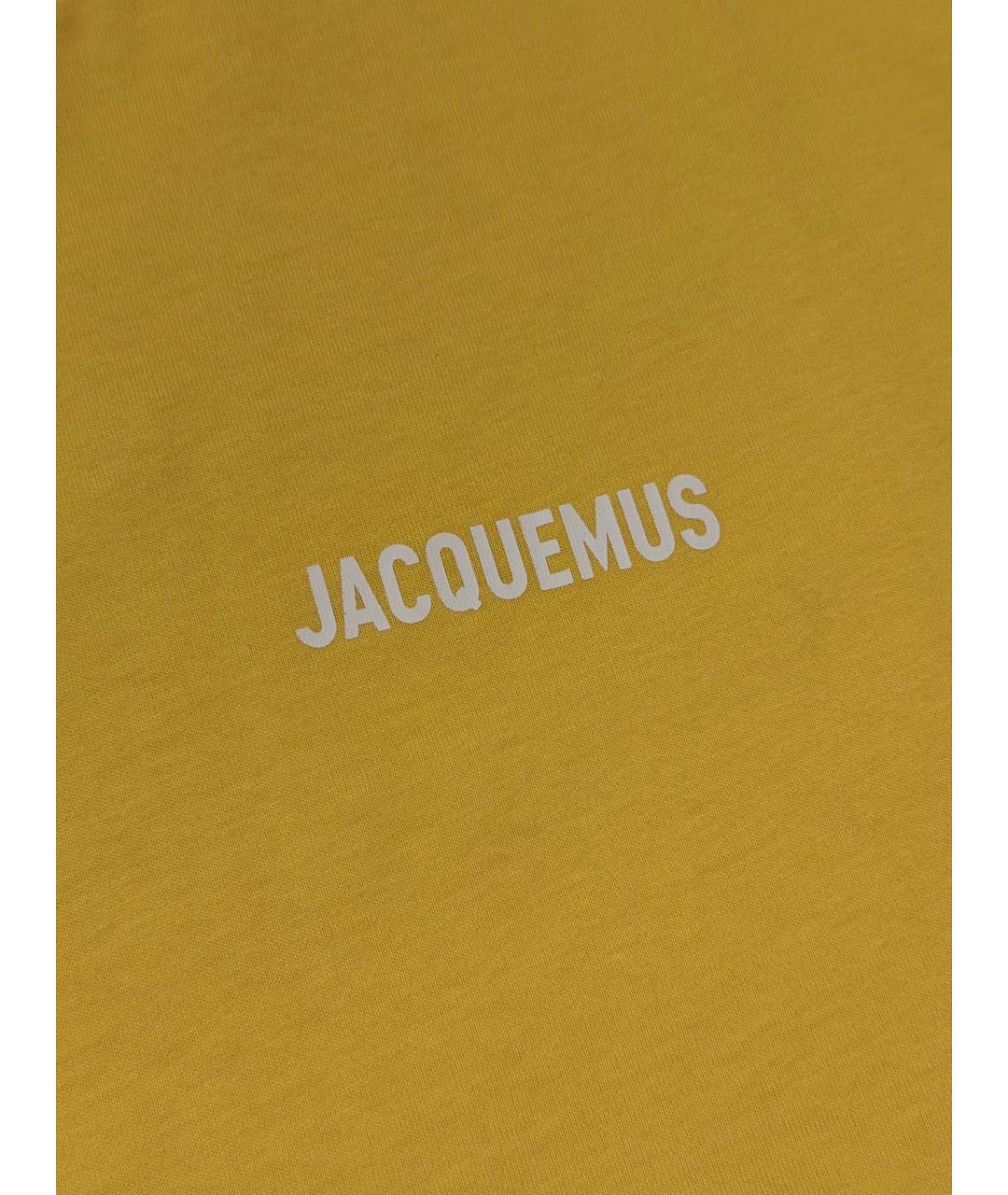 JACQUEMUS Желтая хлопковая футболка, фото 3