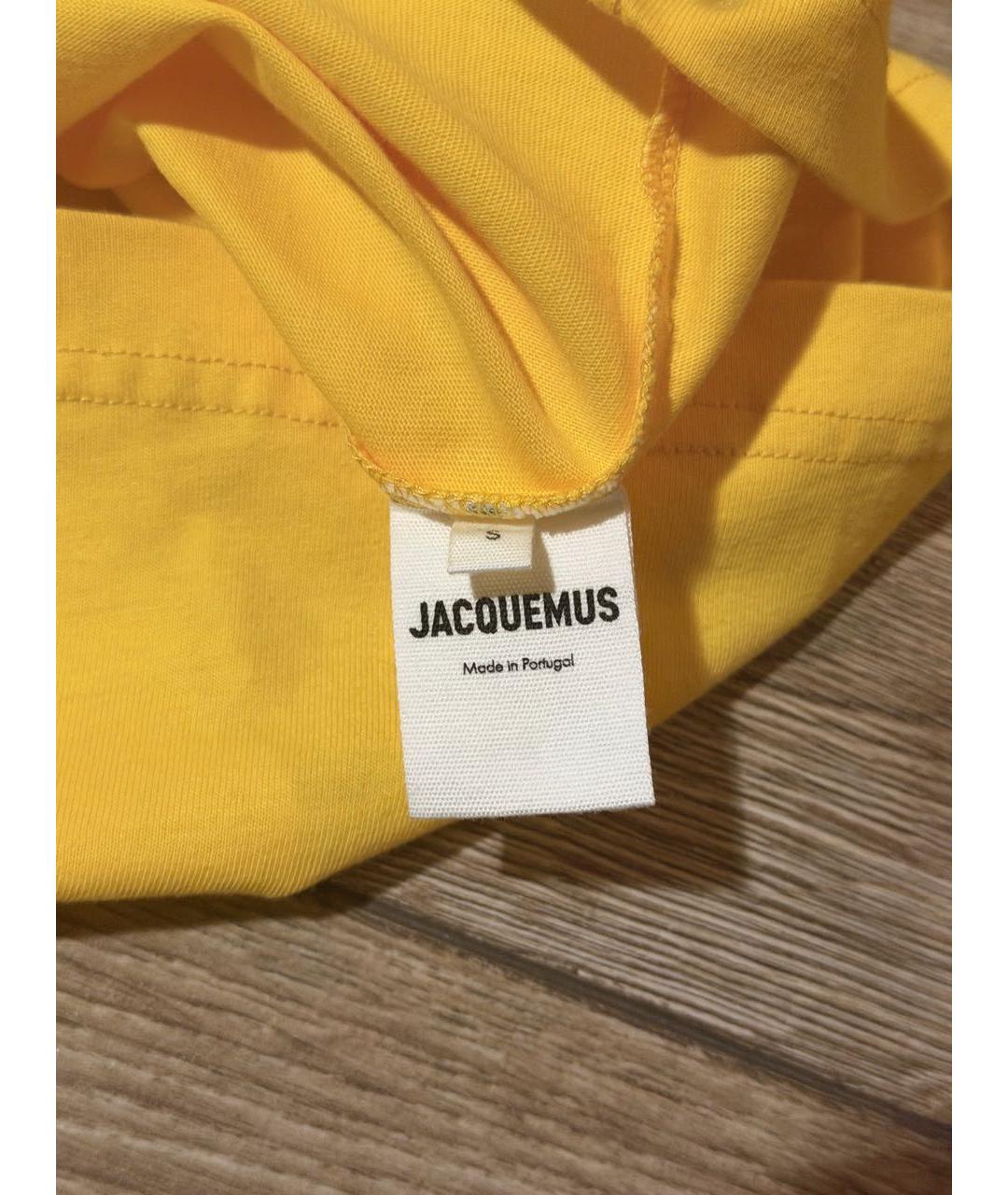 JACQUEMUS Желтая хлопковая футболка, фото 4