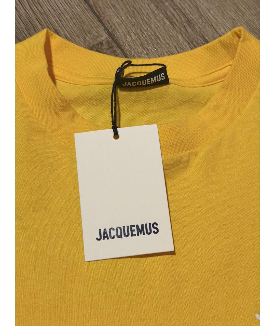 JACQUEMUS Желтая хлопковая футболка, фото 2