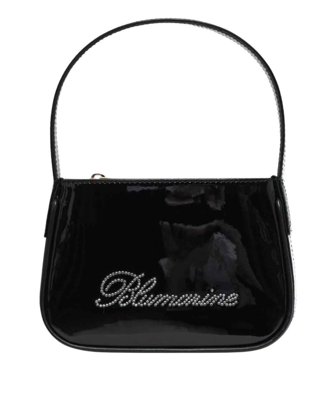 BLUMARINE Черная сумка с короткими ручками из лакированной кожи, фото 1