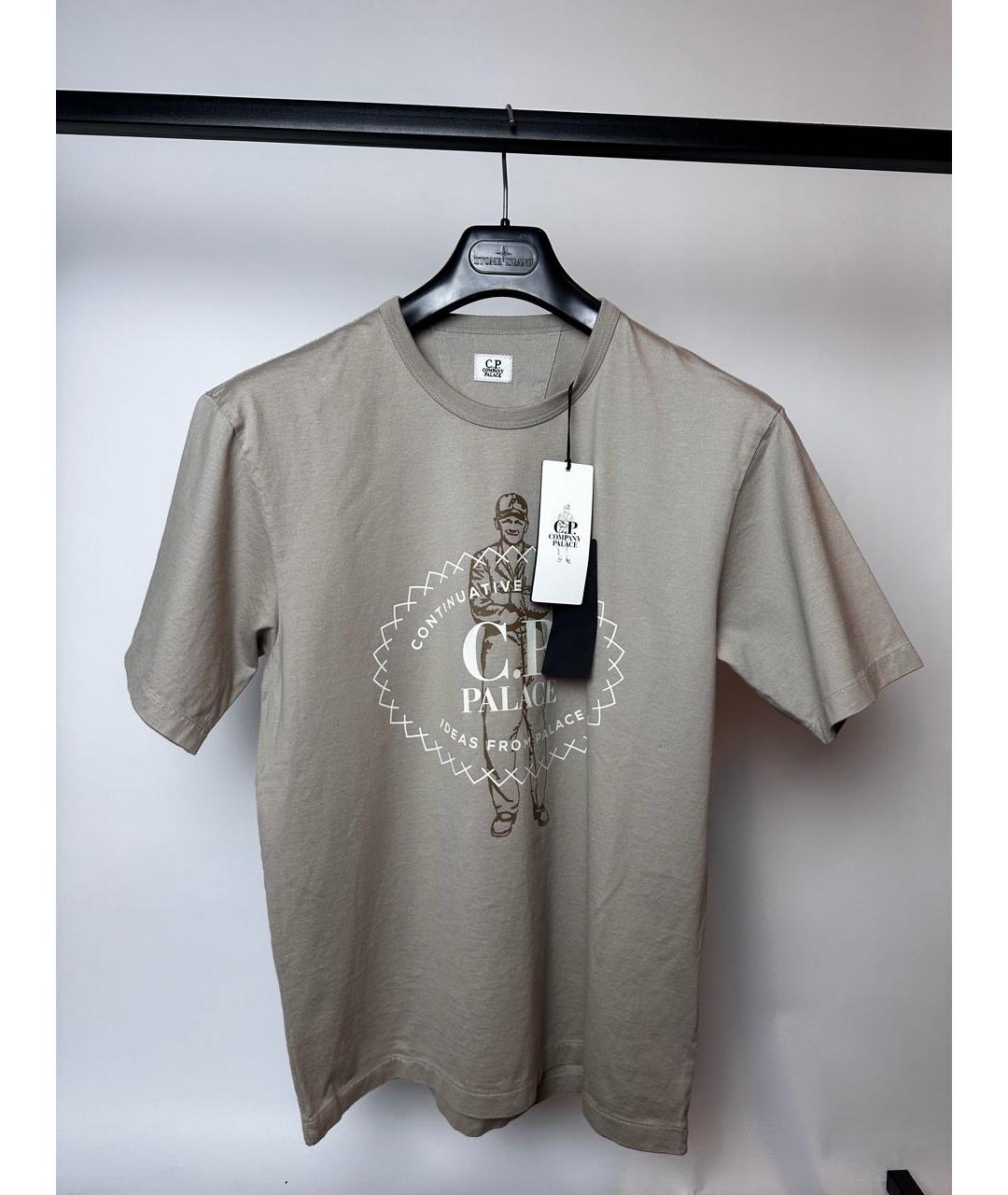 CP COMPANY Бежевая хлопковая футболка, фото 4