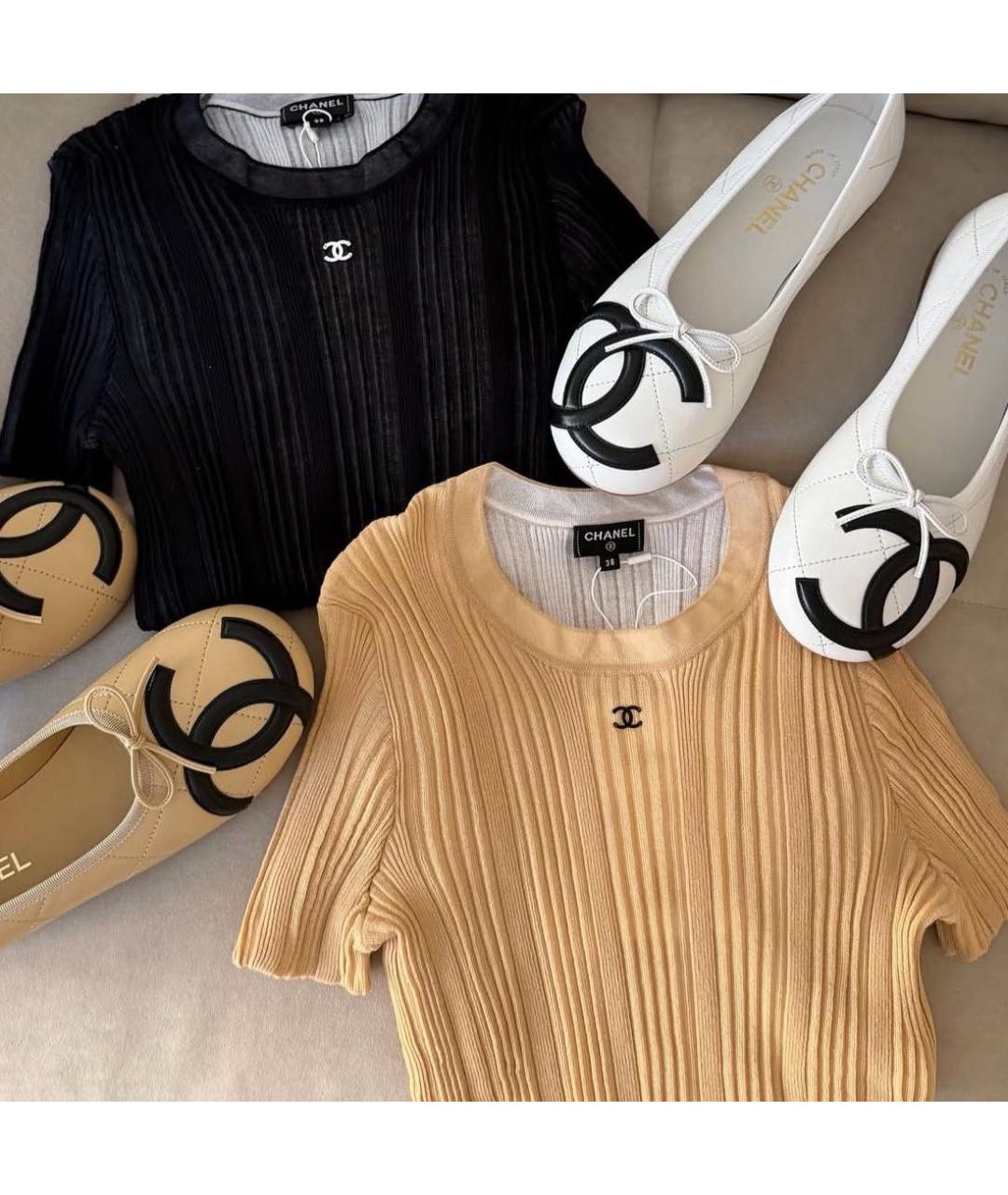 CHANEL Бежевая футболка, фото 5