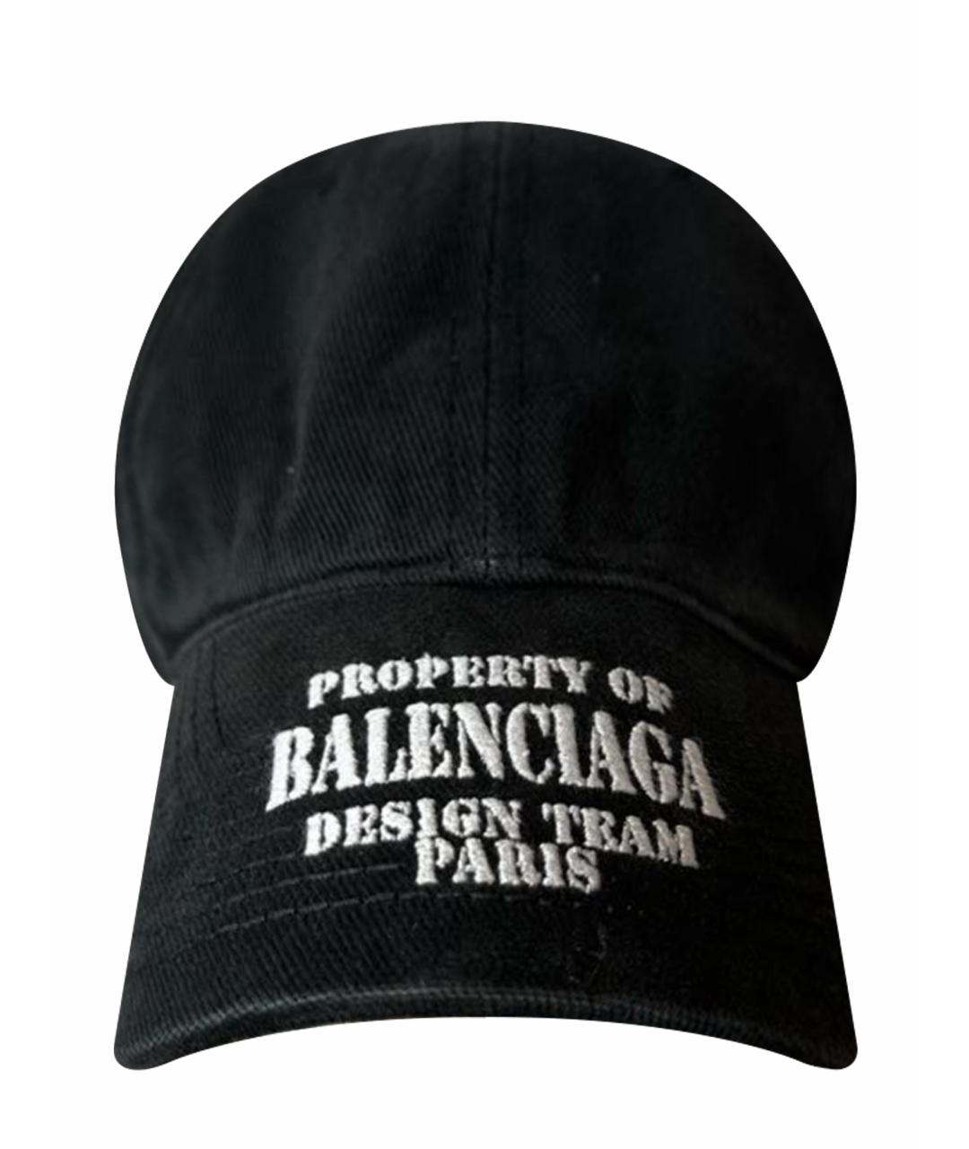 BALENCIAGA Черная хлопковая кепка, фото 1
