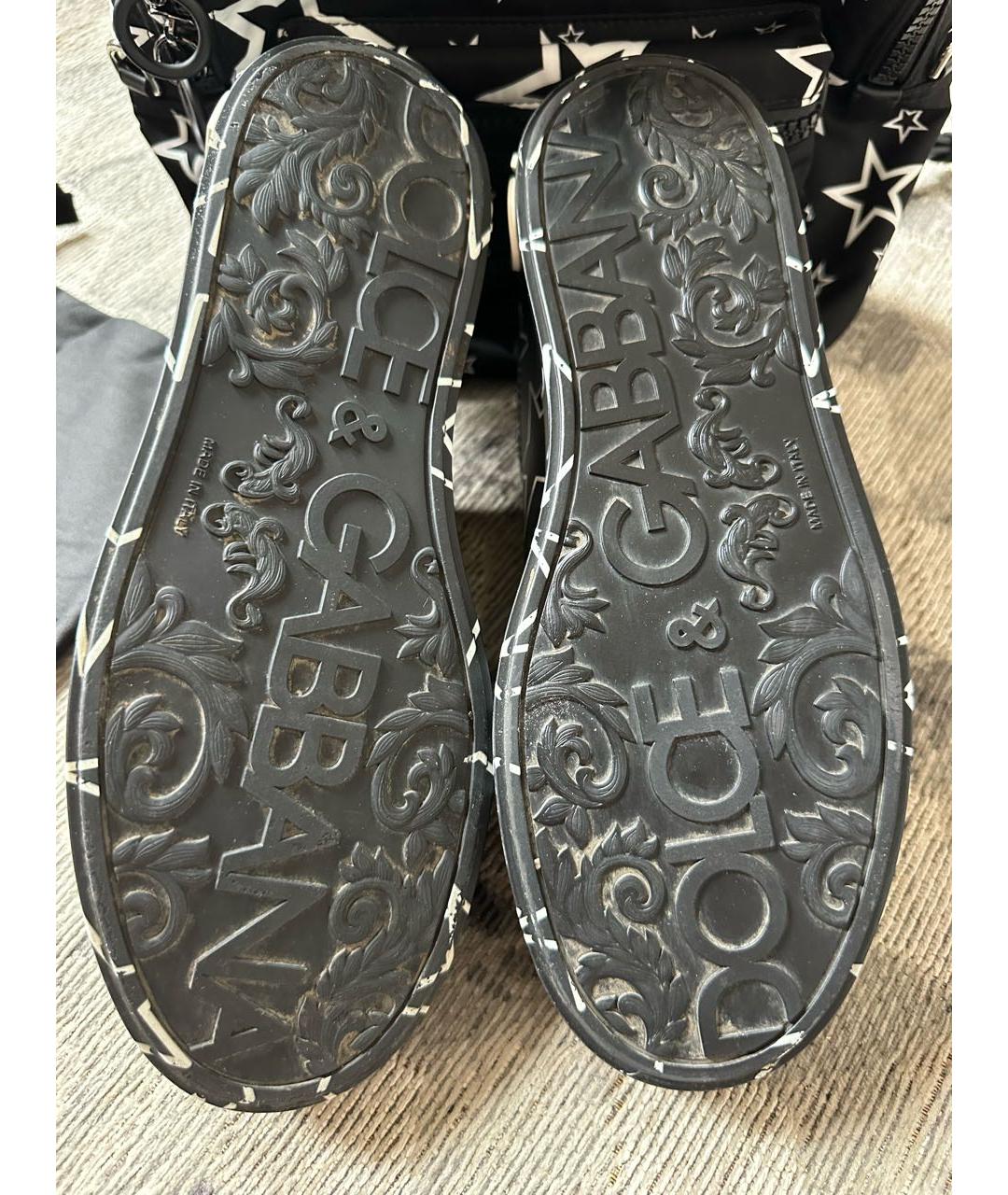 DOLCE&GABBANA Черные кожаные кроссовки, фото 7