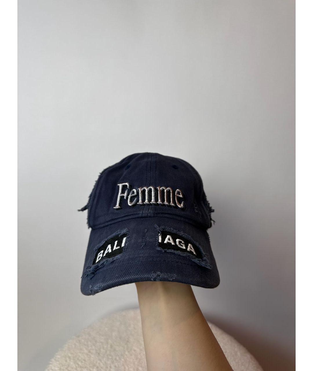 BALENCIAGA Синяя хлопковая кепка, фото 9