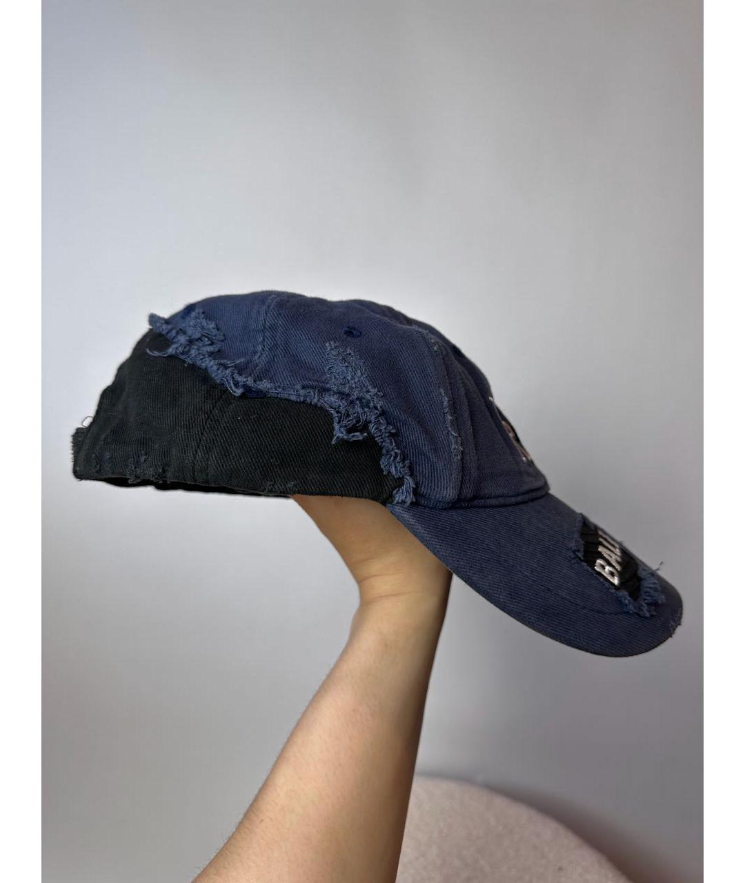 BALENCIAGA Синяя хлопковая кепка, фото 2