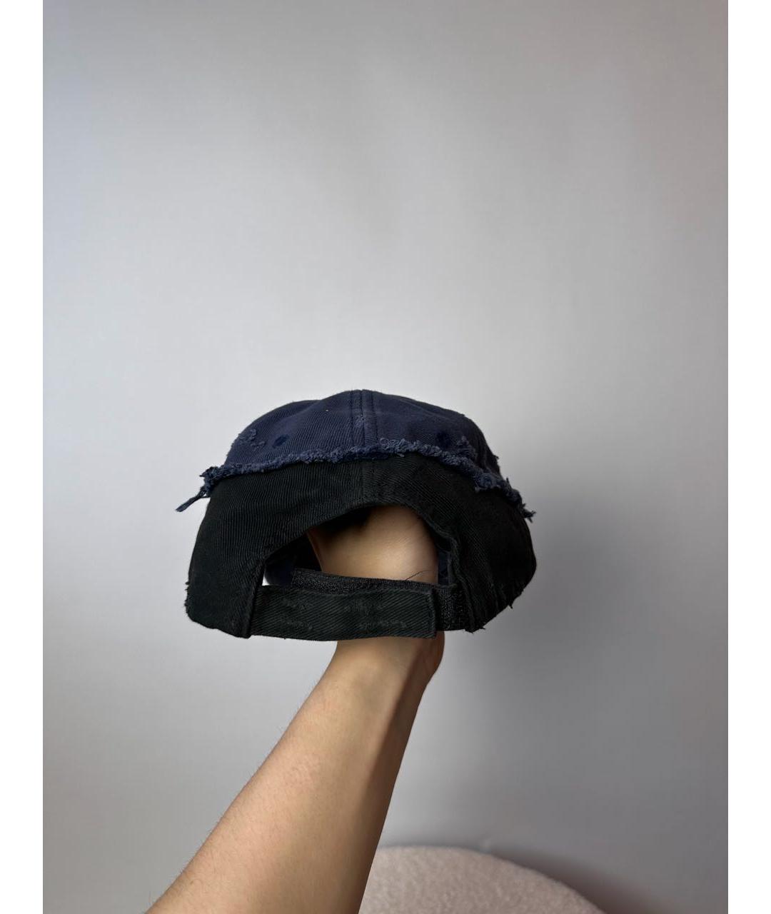BALENCIAGA Синяя хлопковая кепка, фото 4