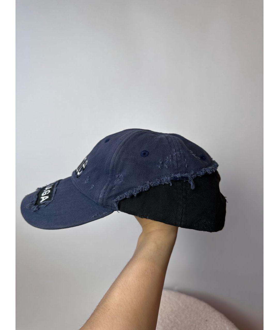 BALENCIAGA Синяя хлопковая кепка, фото 3