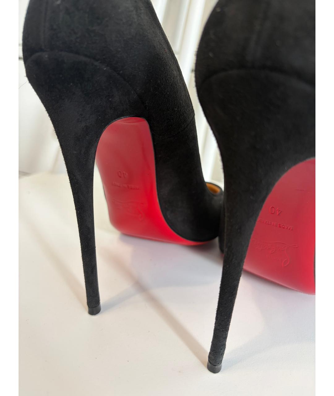 CHRISTIAN LOUBOUTIN Черные замшевые туфли, фото 9