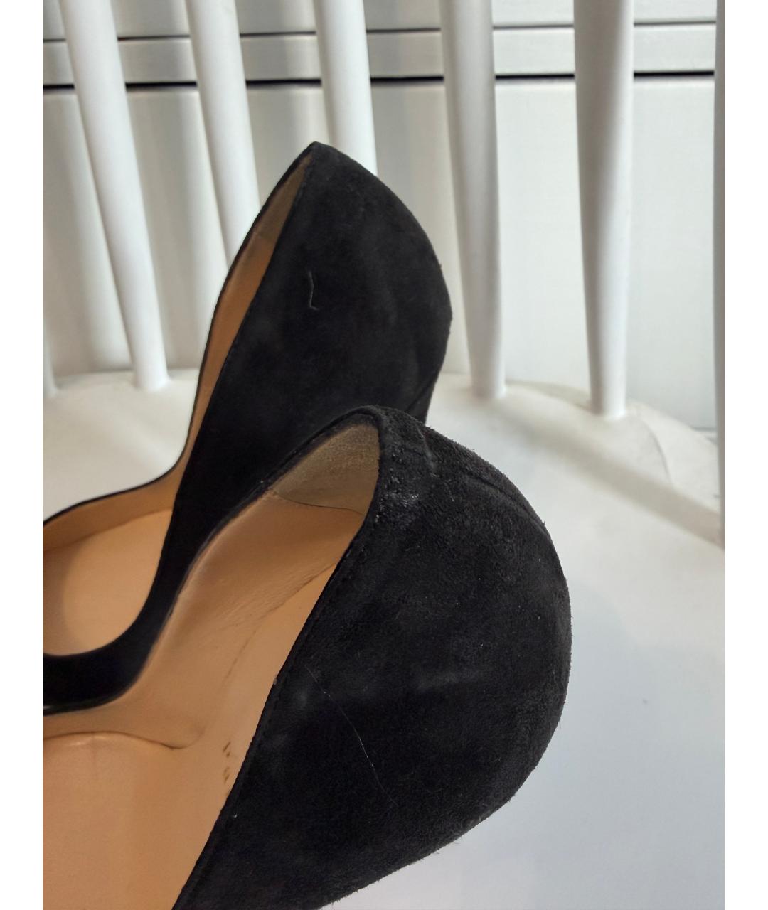 CHRISTIAN LOUBOUTIN Черные замшевые туфли, фото 5