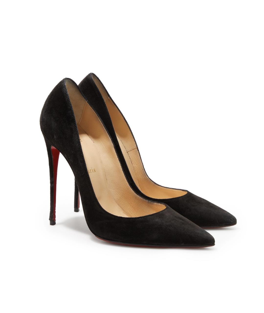 CHRISTIAN LOUBOUTIN Черные замшевые туфли, фото 10