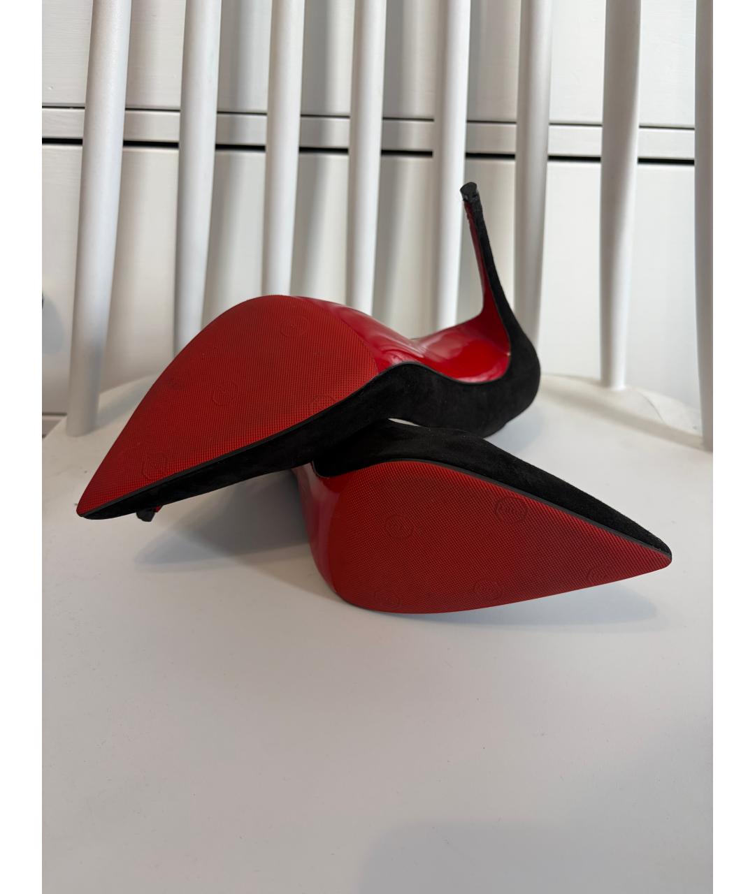 CHRISTIAN LOUBOUTIN Черные замшевые туфли, фото 7