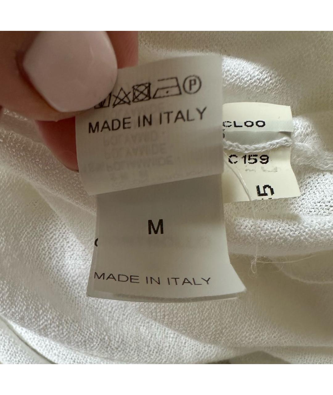 BRUNELLO CUCINELLI Белая хлопко-эластановая майка, фото 3