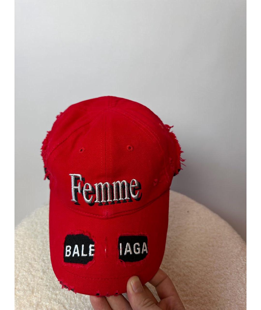 BALENCIAGA Красная хлопковая кепка, фото 6