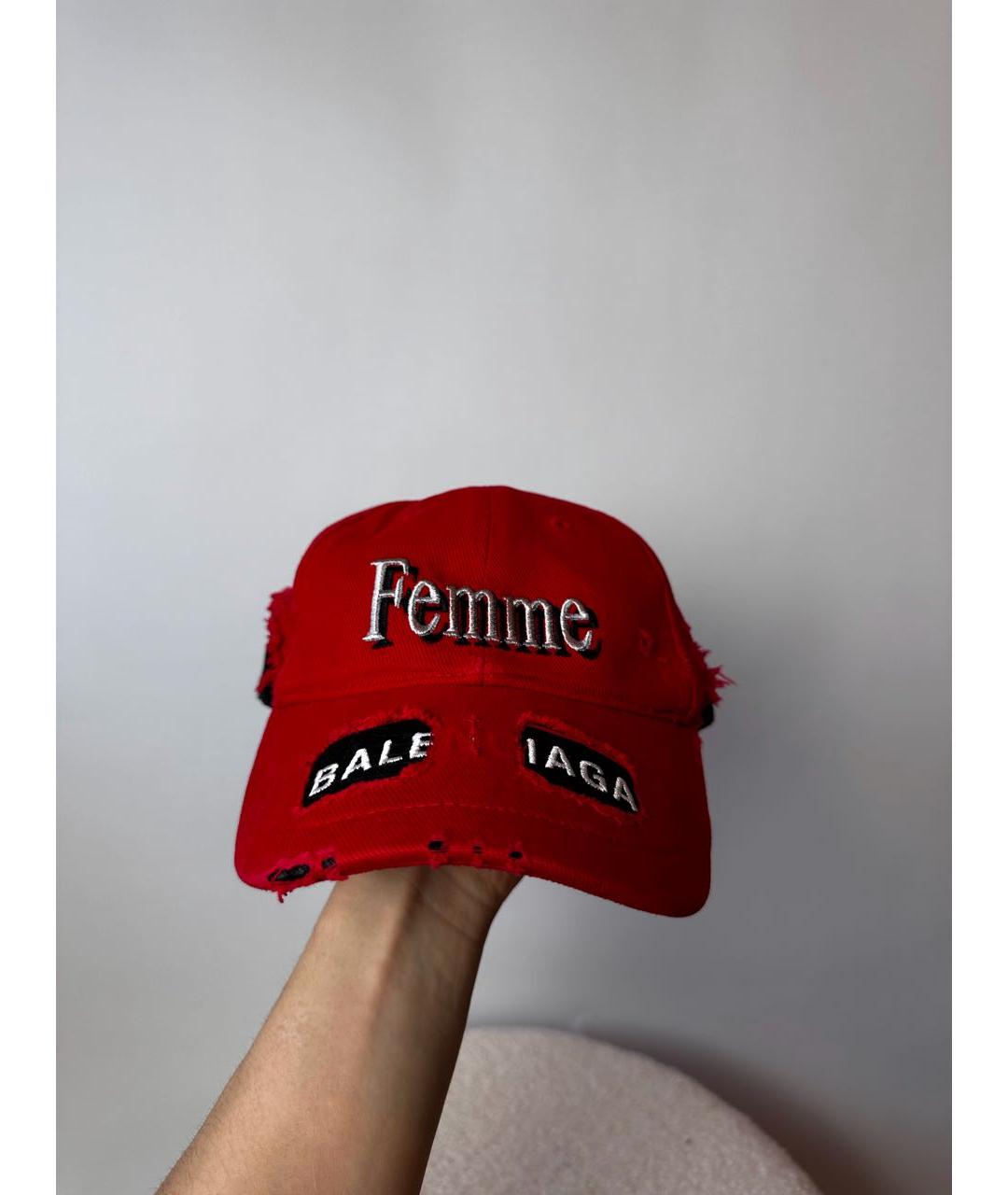 BALENCIAGA Красная хлопковая кепка, фото 9