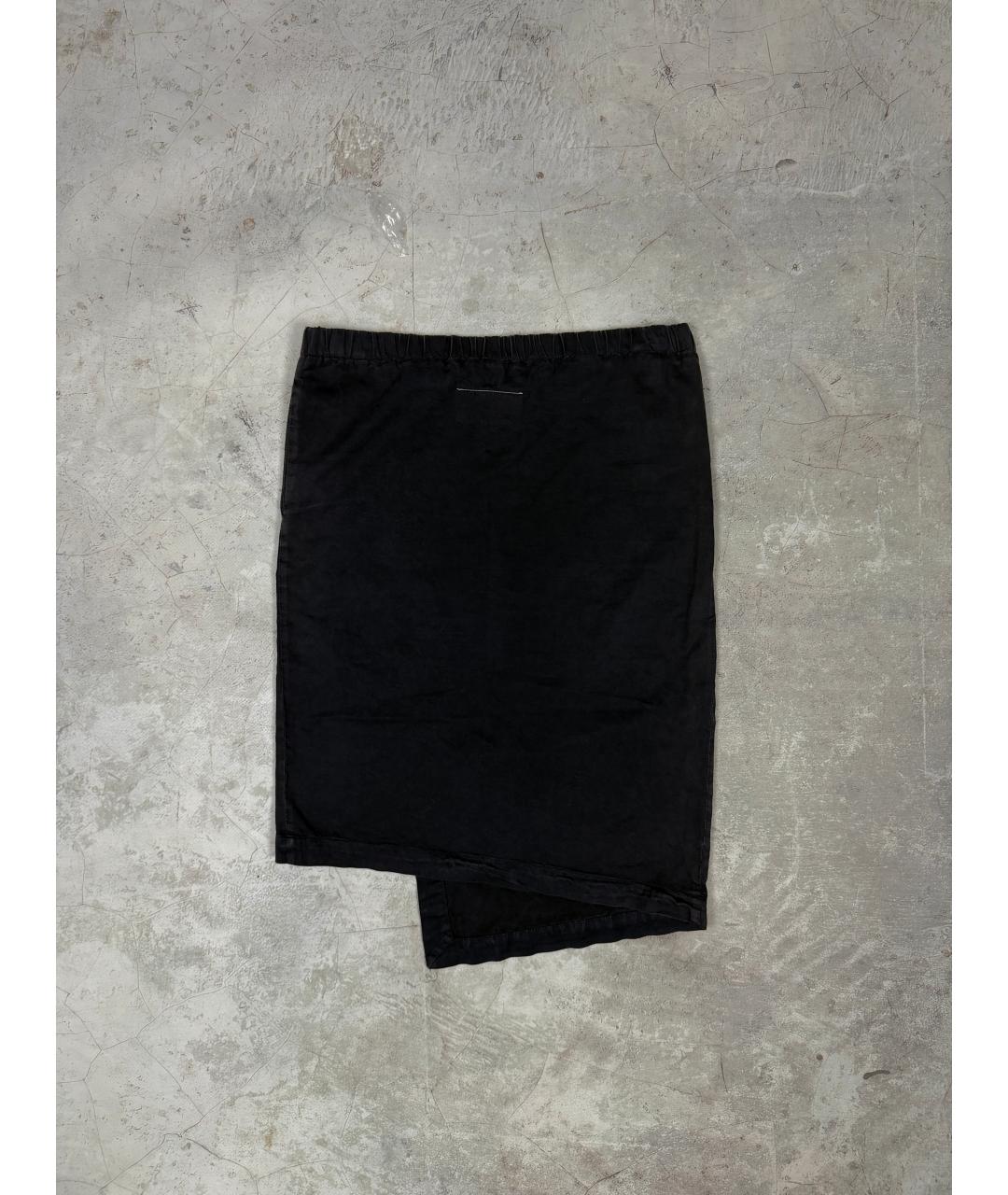 MM6 MAISON MARGIELA Черная хлопковая юбка миди, фото 3