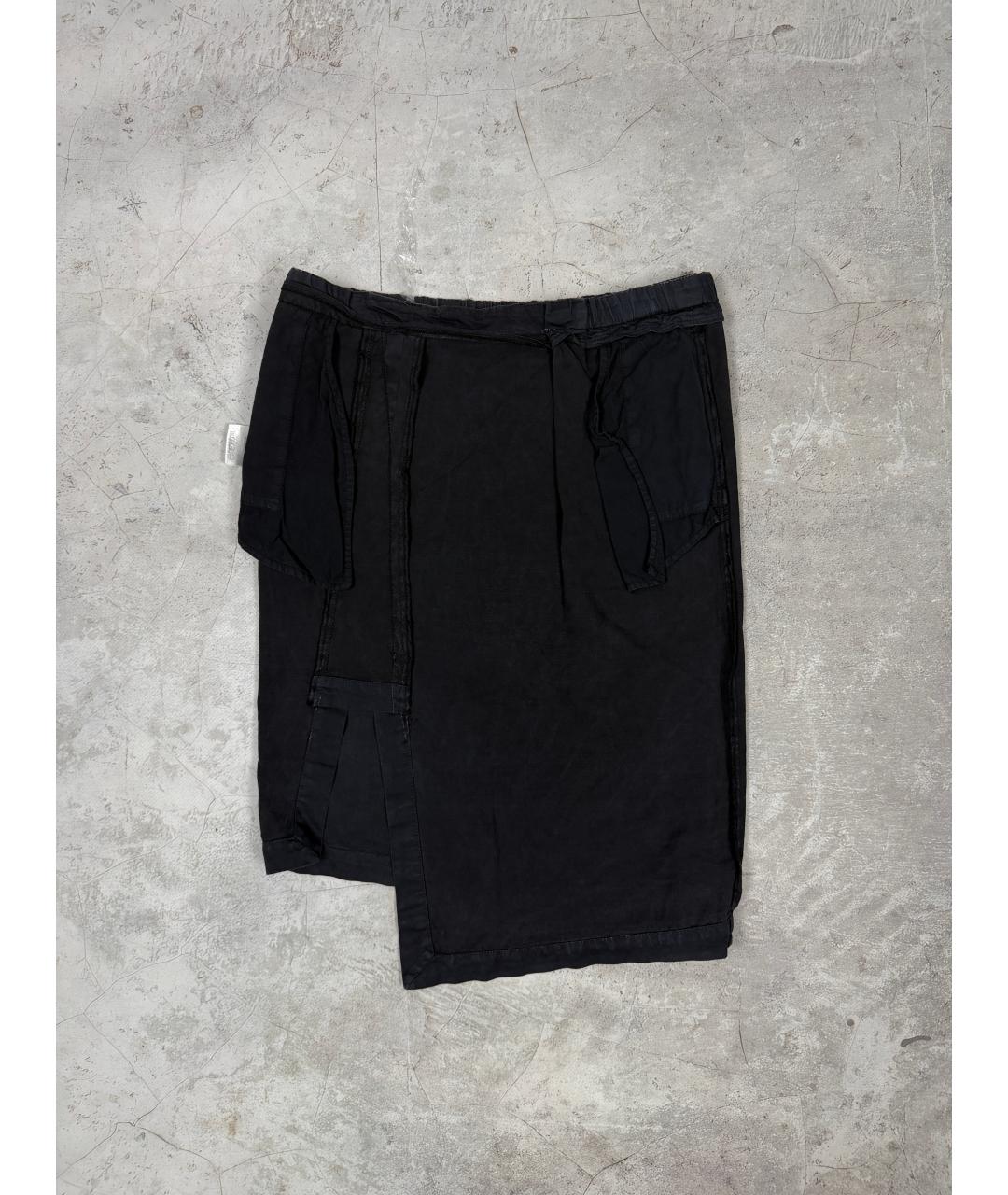 MM6 MAISON MARGIELA Черная хлопковая юбка миди, фото 8
