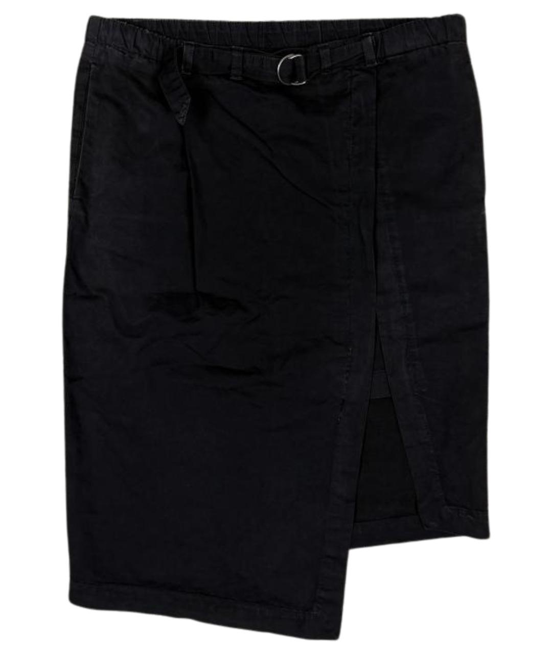 MM6 MAISON MARGIELA Черная хлопковая юбка миди, фото 1