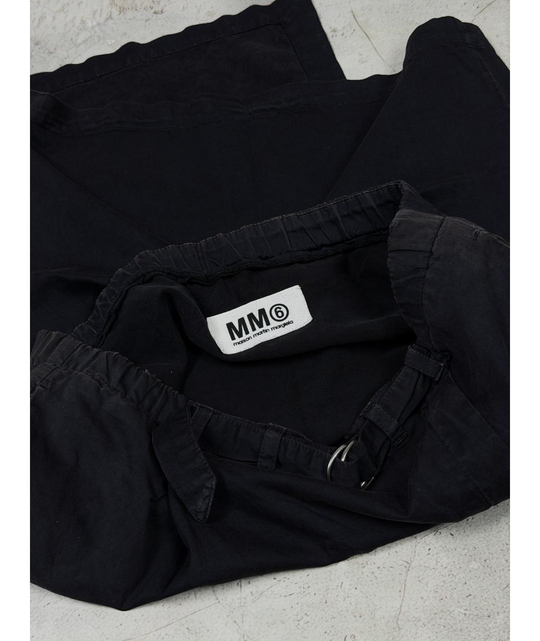 MM6 MAISON MARGIELA Черная хлопковая юбка миди, фото 5