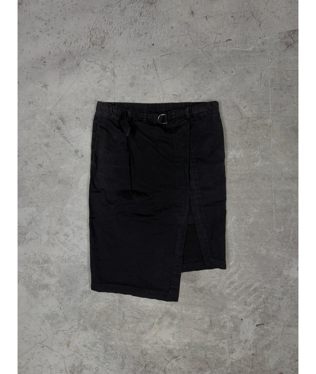 MM6 MAISON MARGIELA Черная хлопковая юбка миди, фото 10