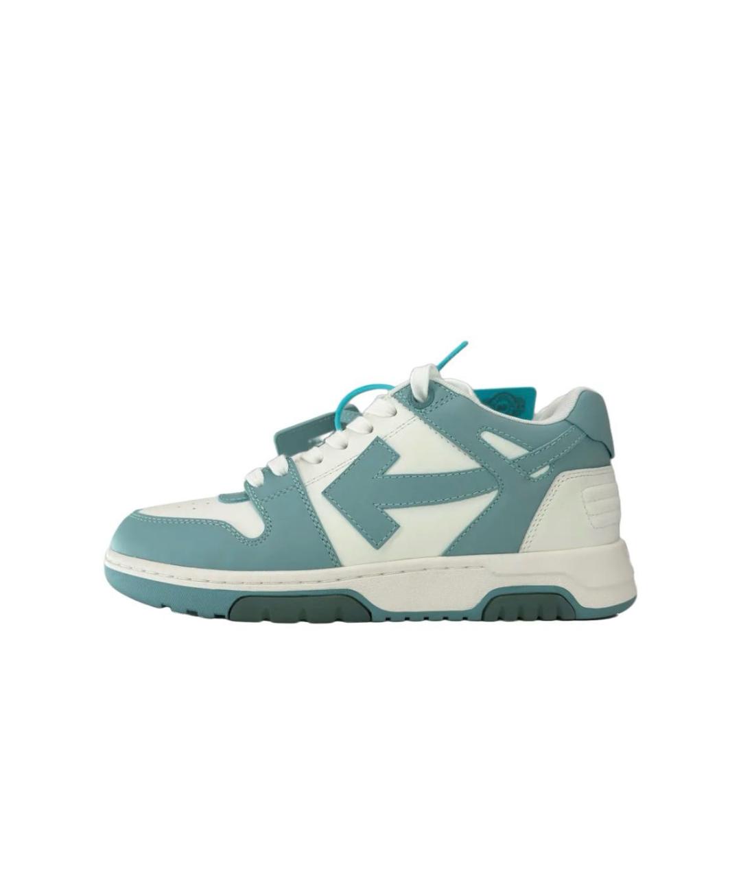 OFF-WHITE Голубые кожаные кроссовки, фото 2