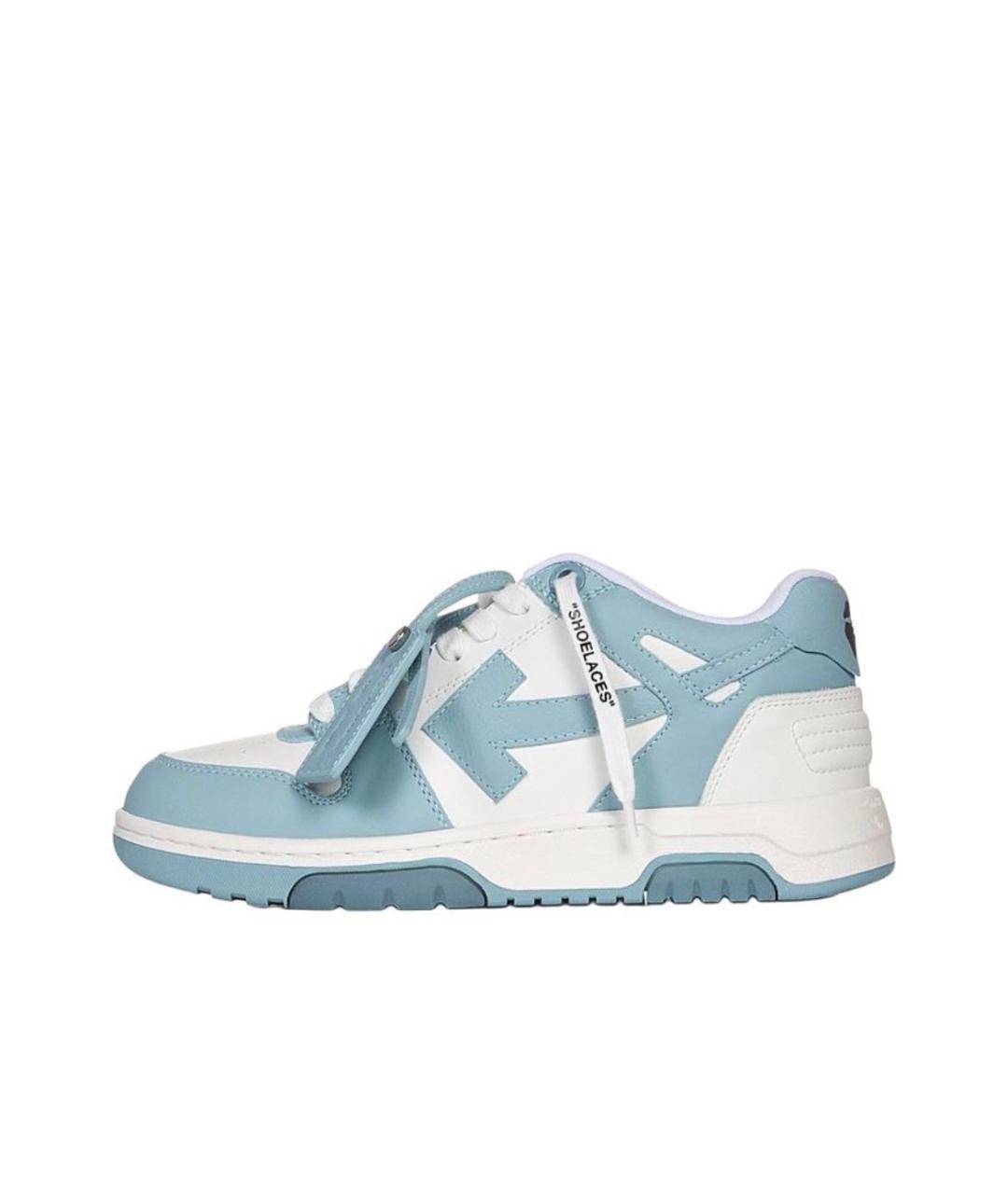 OFF-WHITE Голубые кожаные кроссовки, фото 7